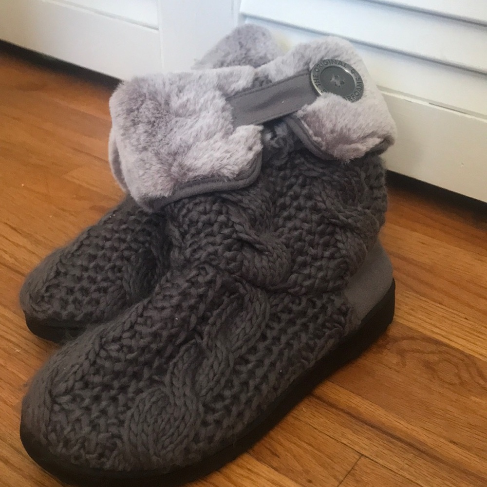 Gray slippers